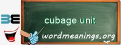 WordMeaning blackboard for cubage unit